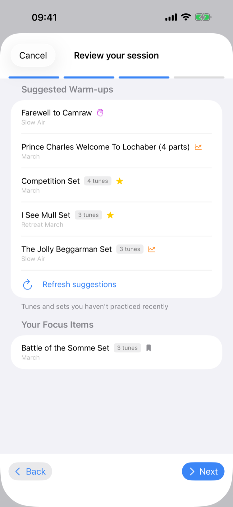 Practice setup wizard