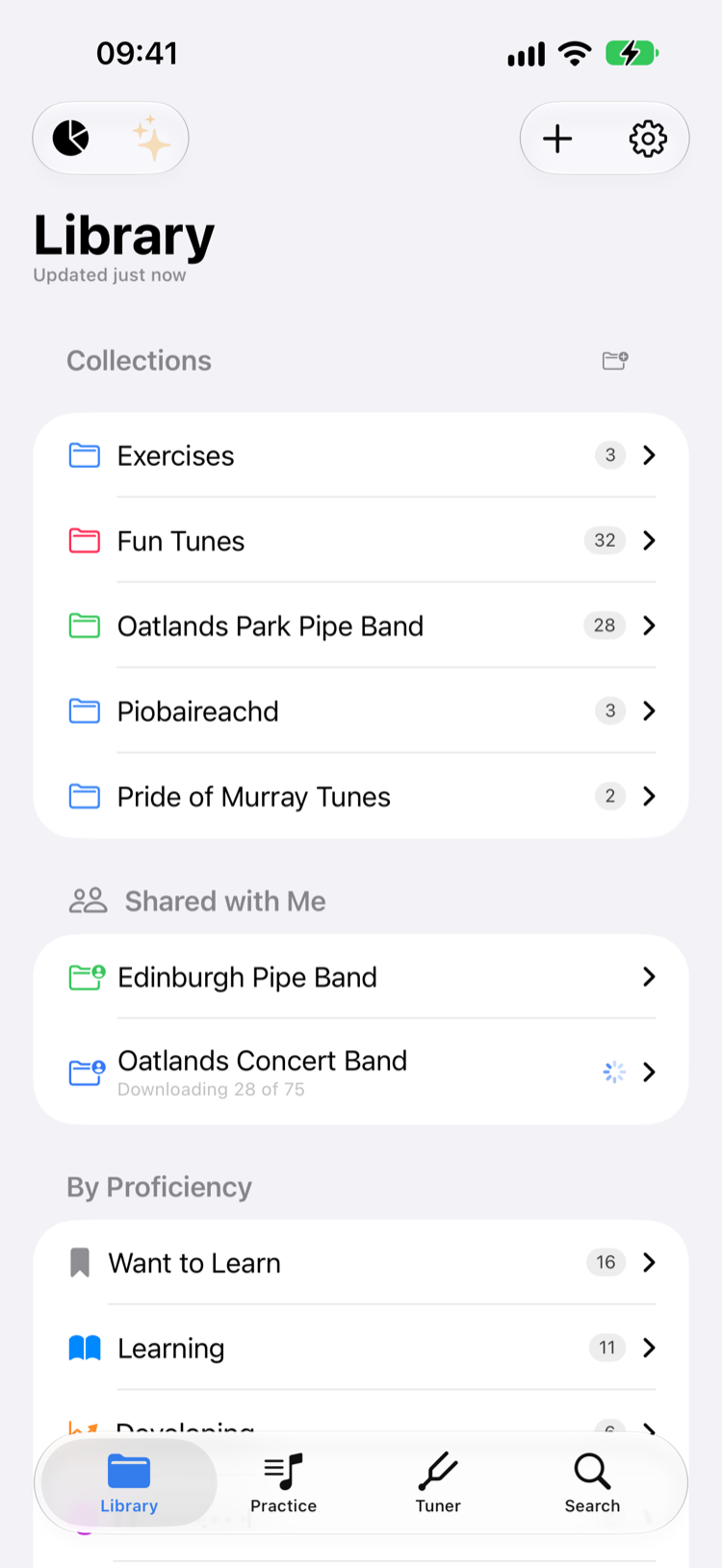 A shared folder arriving from iCloud