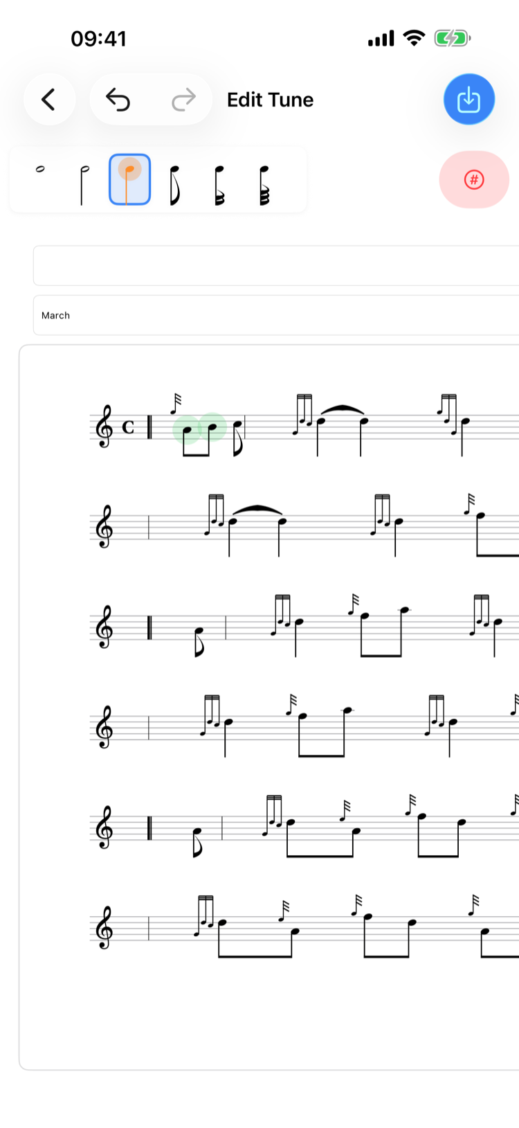 Creating a triplet by selecting notes