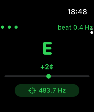 Chanter Low A captured at 483.7 Hz on Apple Watch