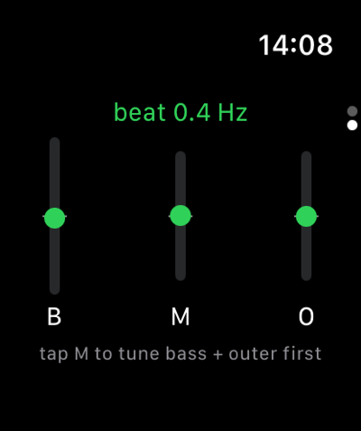 Drone gauges on Apple Watch with the middle tenor stopped